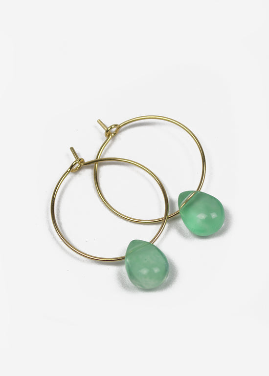 Gold Aqua Drop Hoops