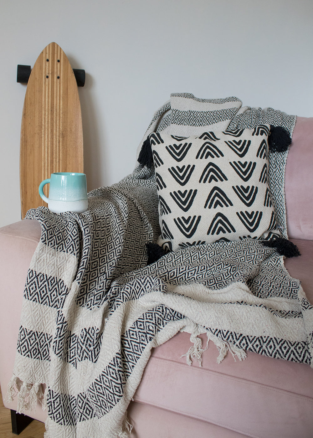 Scandi Boho Cotton Blanket Throw