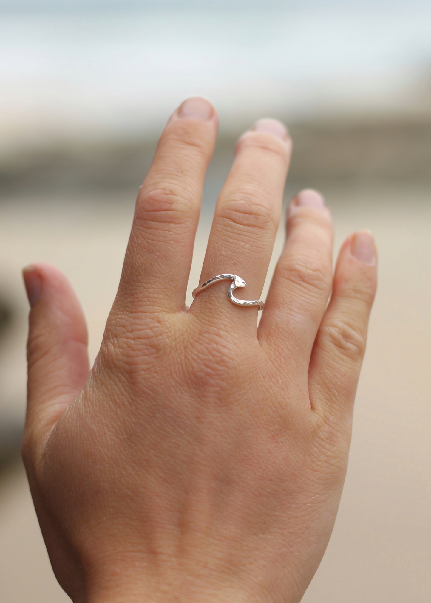 Sterling Silver Ocean Wave Ring