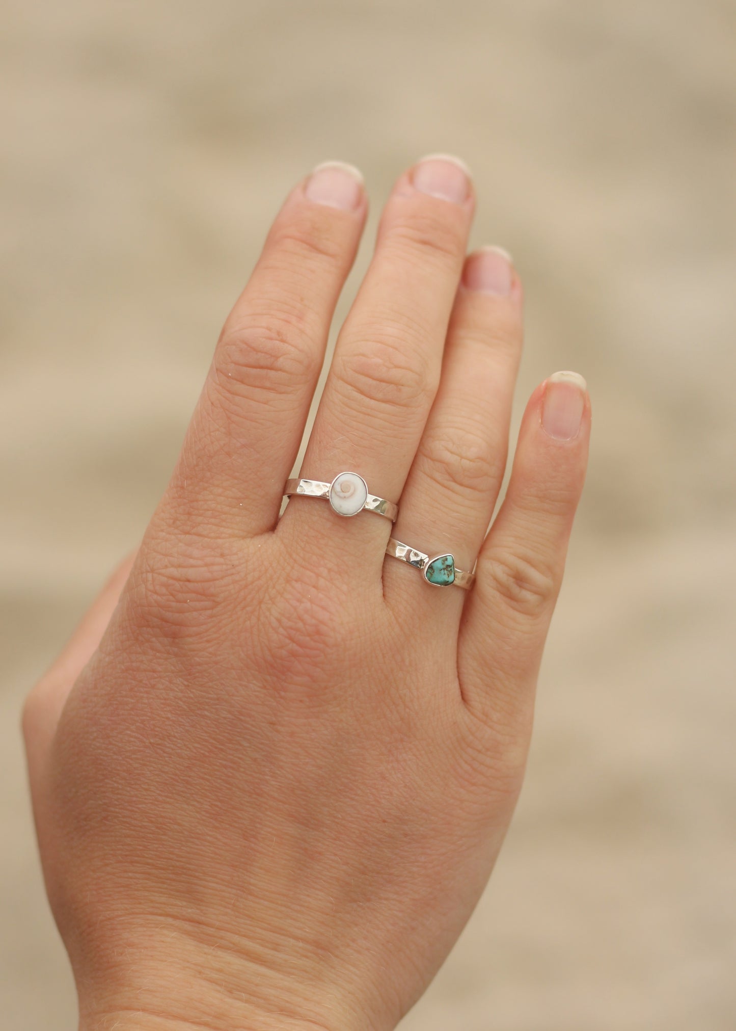 Shiva Shell & Turquoise Stacking Ring Set