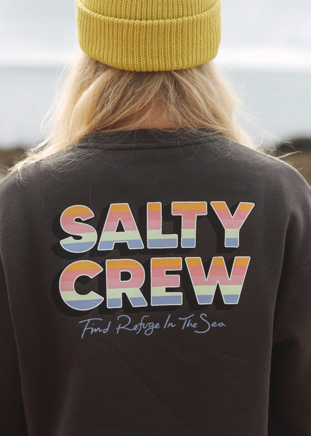 Salty Crew Women Summertime Premium Crew Sweatshirt Faded Black The Beach Boutique A Shop For Ocean Lovers