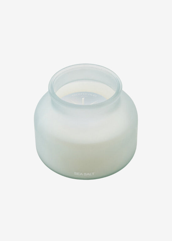 Sea Salt Large Frosted Glass Candle