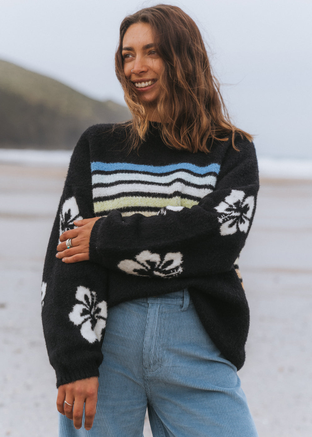 High Tide Hibiscus Stripe Jumper