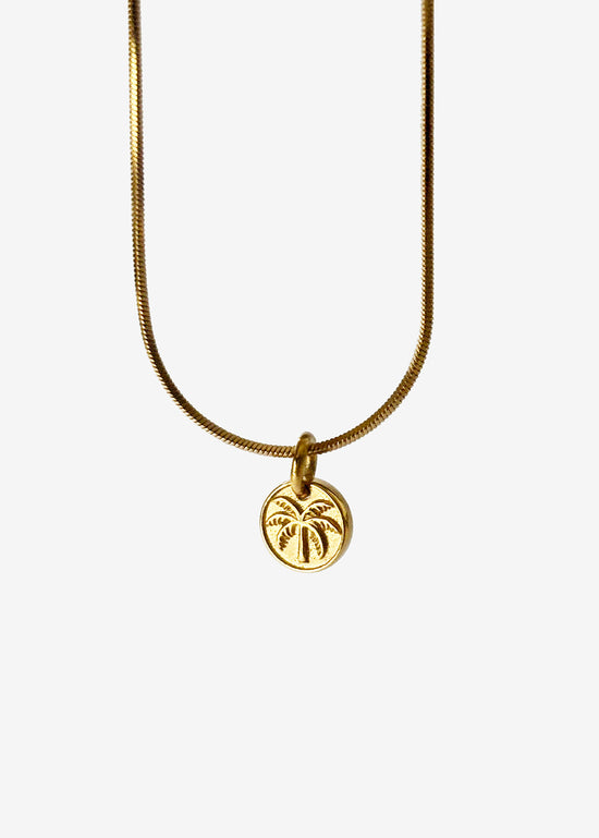 Mini Palm Coin Ocean Necklace Gold