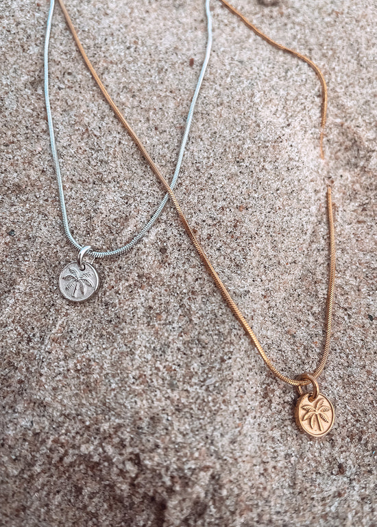 Mini Palm Coin Ocean Necklace Gold