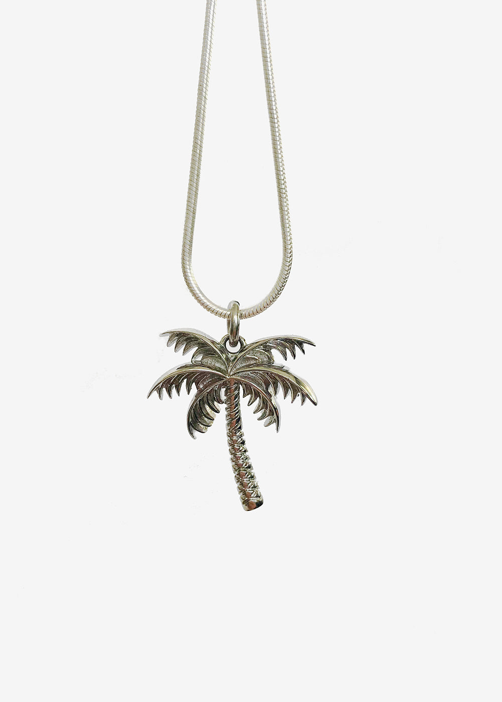 Ocean Palm Tree Necklace Silver