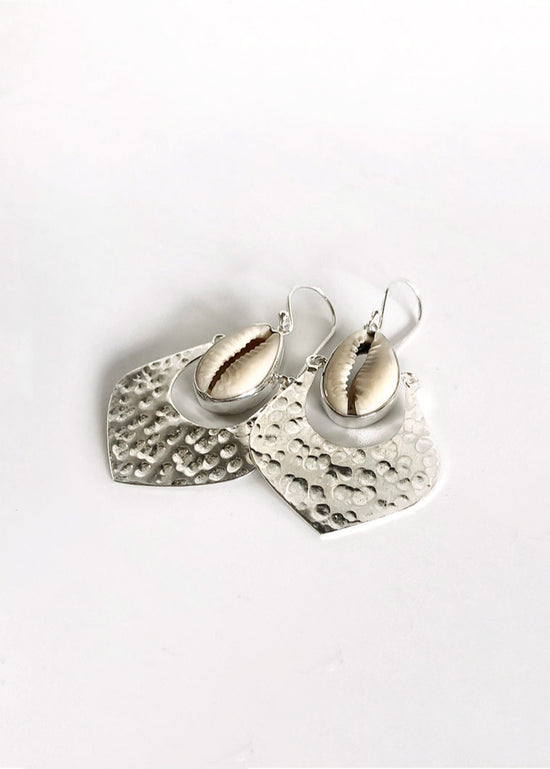 Moroccan Ripples Cowrie Hook Earrings