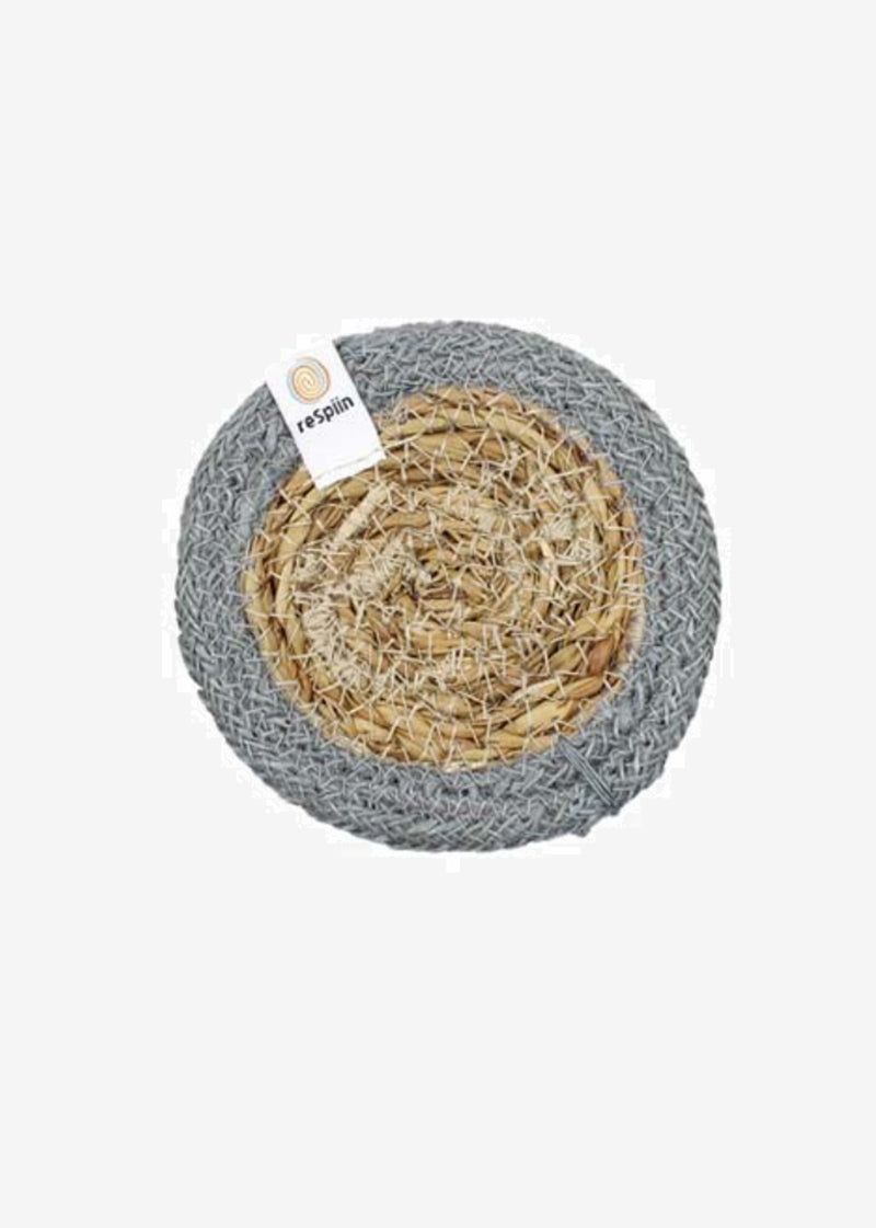 Seagrass & Jute coaster - Natural Grey