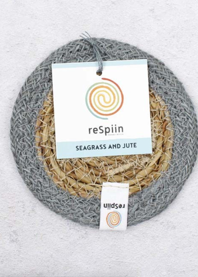 Seagrass & Jute coaster - Natural Grey