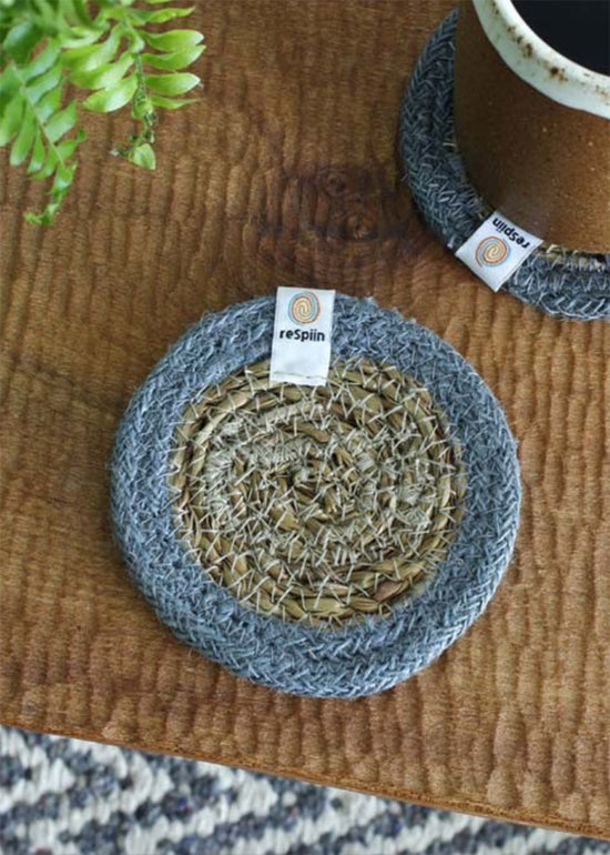 Seagrass & Jute coaster - Natural Grey