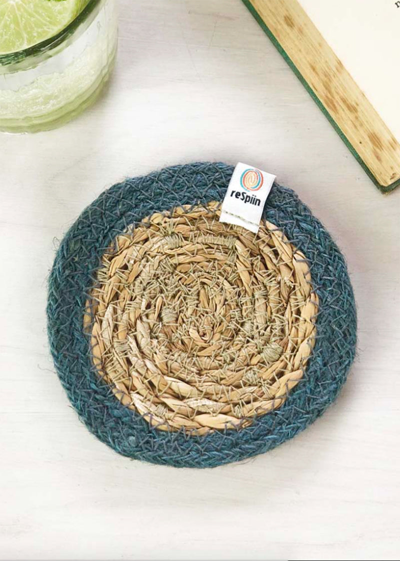 Seagrass & Jute coaster - Natural Grey