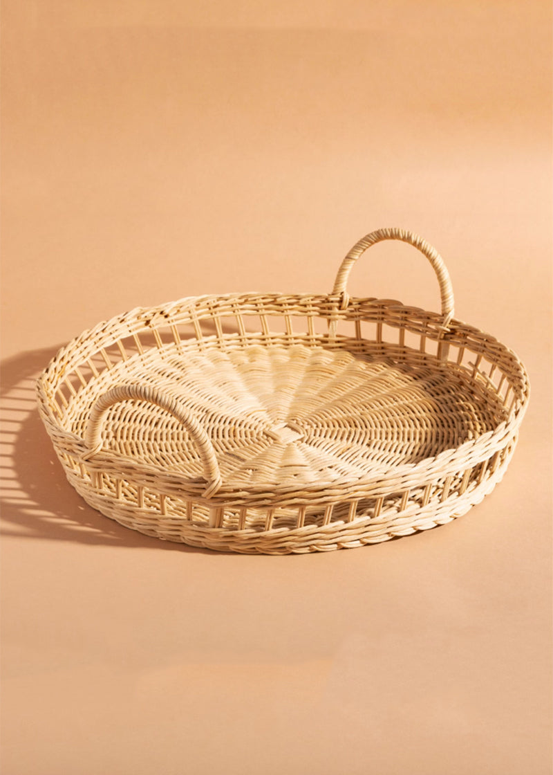 Decorative Round Rattan Tray