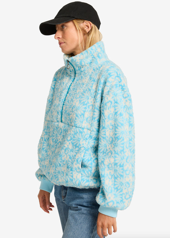 Time Off Half Zip Polar Fleece in Sea Spray Blue