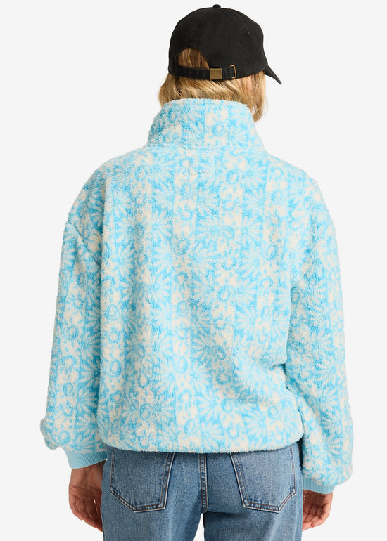 Time Off Half Zip Polar Fleece in Sea Spray Blue