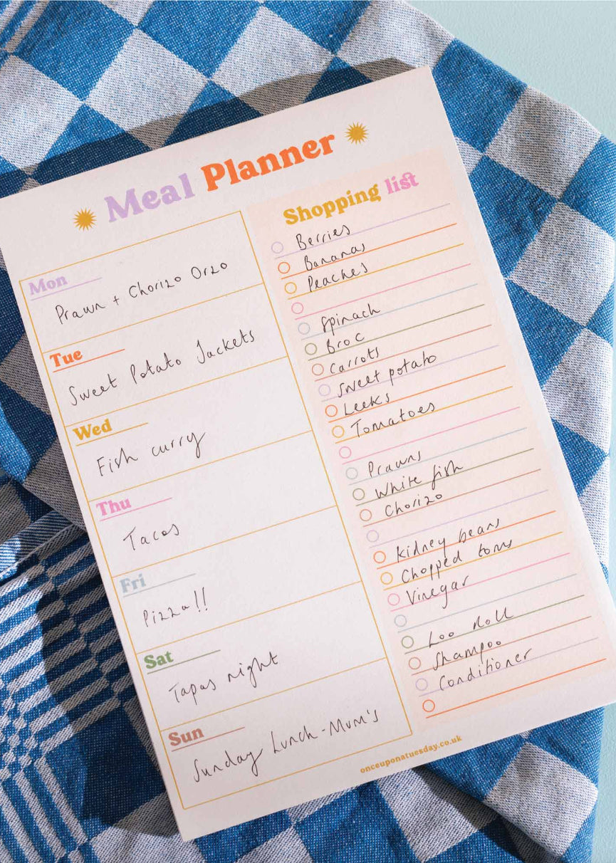 A5 Colourful Meal Planner & Shopping List