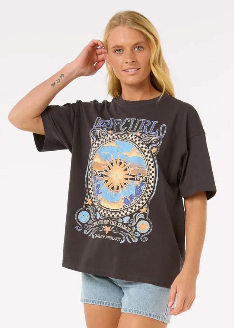 Luna Heritage Relaxed Tee Washed Black