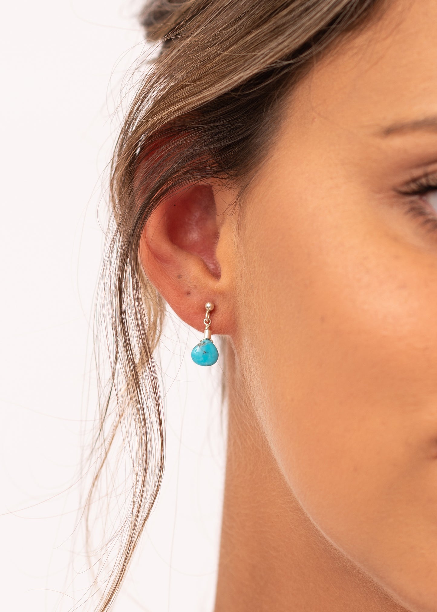 Turquoise Drop Stud Earrings