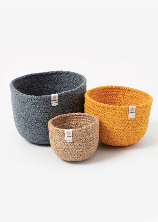 Three Piece Jute Basket Set - Beach