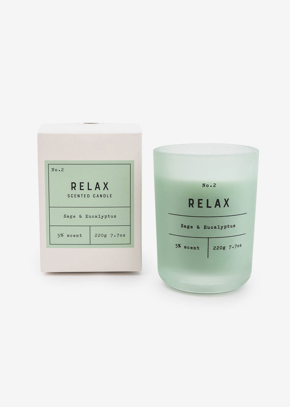 Relax Sage & Eucalyptus Scented Glass Candle